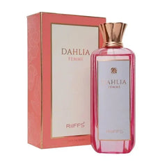 Pink Dahlia Femme parfumolie musc fles en doos voor hele dag geurervaring