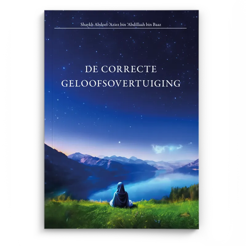 Persoon onder sterrenhemel in grasveld bij correcte geloofsovertuiging Ibn Baaz