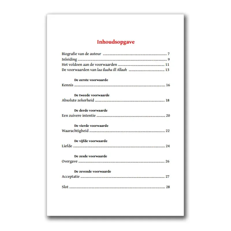 De Voorwaarden van Laa ilaaha ill Allaah - Islamboekhandel.nl
