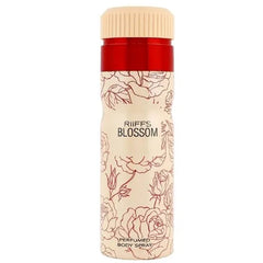 Deodorant Blossom body spray in beige and rood floral patroon voor frisheid
