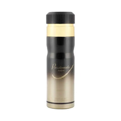 Deodorant Passionate zwarte en gouden spray met ribbelkraag voor mannen
