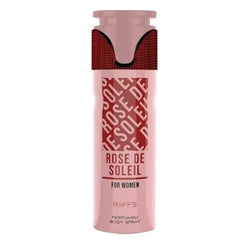 Deodorant Rose de Soleil body spray voor vrouwen in roze en rood, fris en bloemig
