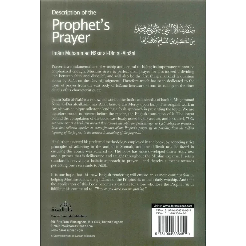 Description of the Prophets Prayer - Islamboekhandel.nl