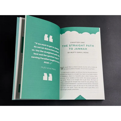 Open boek met citaat van Mufti Ismail Menk in Destination Jannah