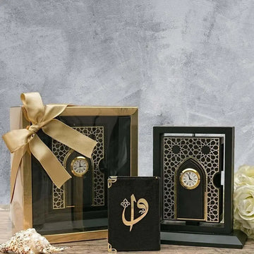 Draaiende Koranhouder met klokje (incl. Koran) - Islamboekhandel.nl