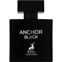 Zwart parfumflesje met Anchor Black branding en een hert logo van parfum Anchor Black