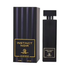 Zwarte parfumfles en doos van Eau de Parfum Instinct Noir voor luxe geurbeleving