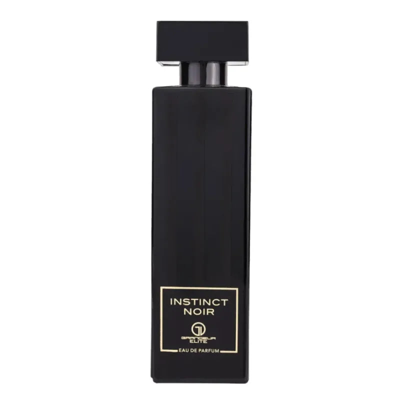 Zwarte parfumfles van Eau de Parfum Instinct Noir, elegant en mysterieus parfum instinct