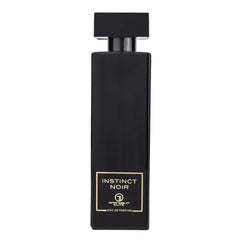 Zwarte parfumfles van Eau de Parfum Instinct Noir, elegant en mysterieus parfum instinct