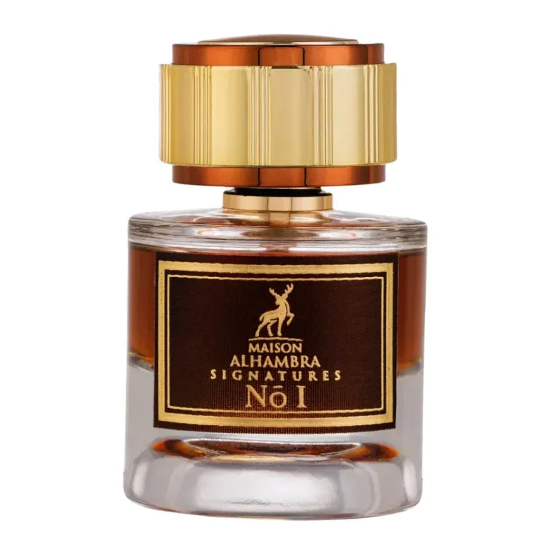 Bruine en gouden parfumfles met Maison Alhambra Signatures No 1 voor Eau de Parfum Signatures