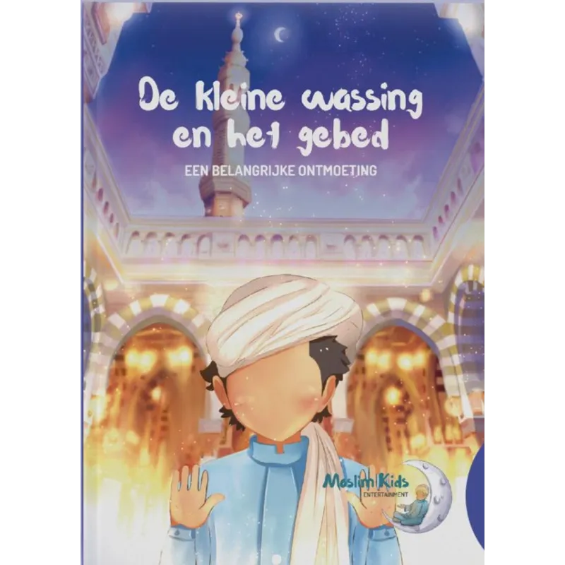 Illustratie van een jongen in witte tulband en blauwe kleding bij een mosque voor Kleine Wassing