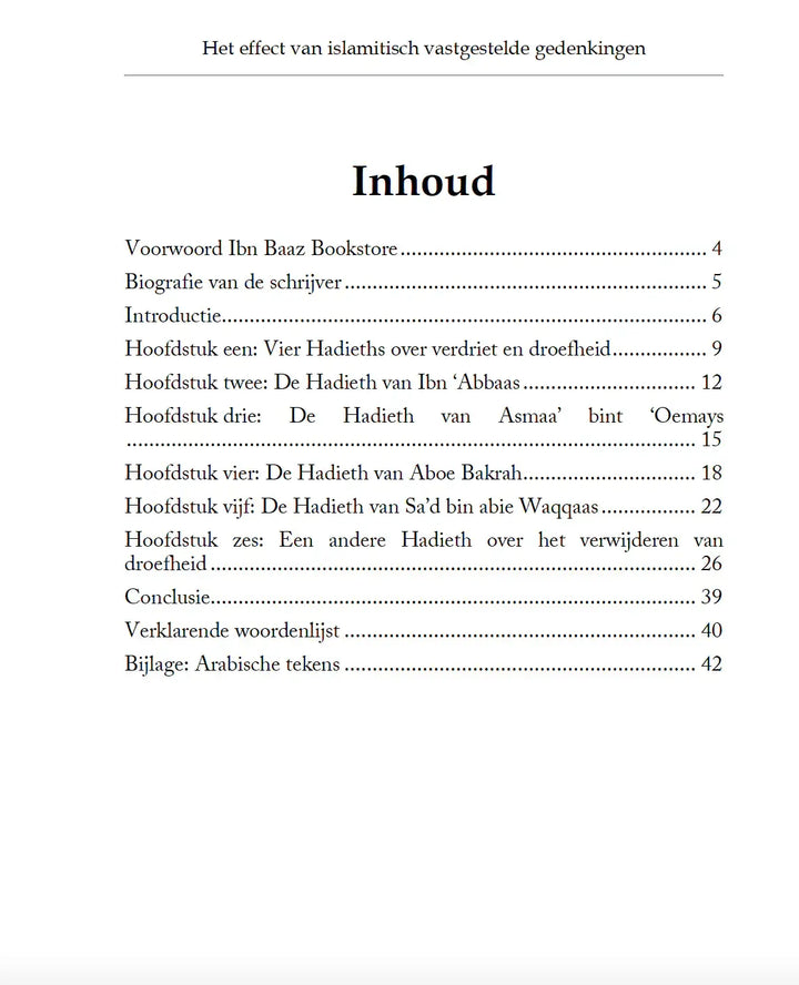 Het effect van islamitisch vastgestelde gedenkingen op het verdrijven van droefheid en ongerustheid - Islamboekhandel.nl