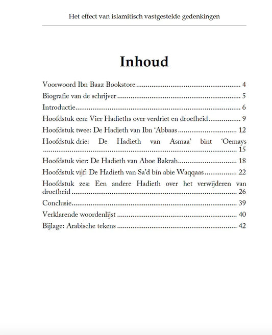 Het effect van islamitisch vastgestelde gedenkingen op het verdrijven van droefheid en ongerustheid - Islamboekhandel.nl