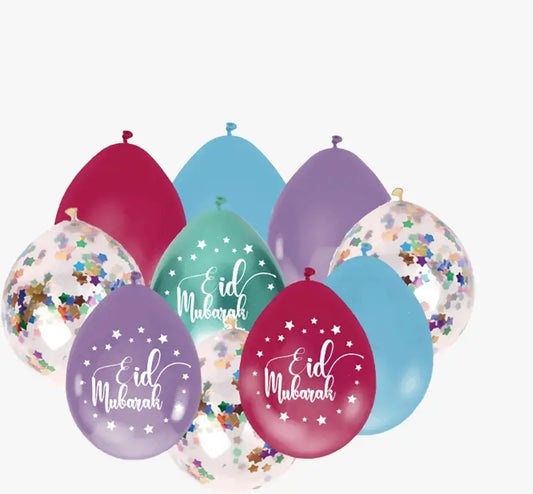 Eid ballonnenmix -multi colour (10st) - Islamboekhandel.nl