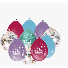 Eid ballonnenmix -multi colour (10st) - Islamboekhandel.nl
