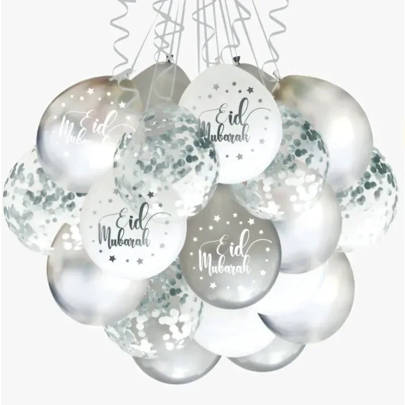 Eid ballonnenmix -zilver (6st) - Islamboekhandel.nl
