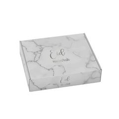 Eid gebaksdoos -marmer-zilver - Islamboekhandel.nl