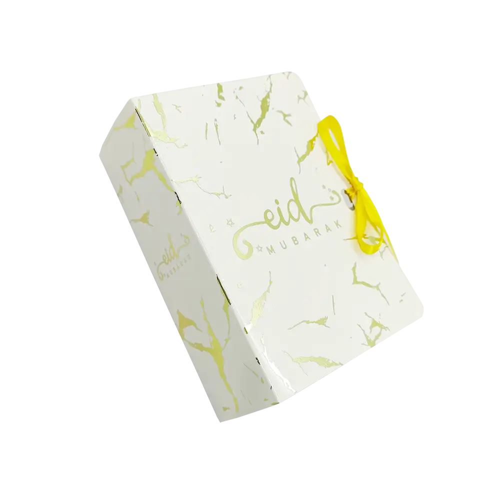 Eid mubarak cadeaudoosjes -marmer goud (6 stuks) - Islamboekhandel.nl