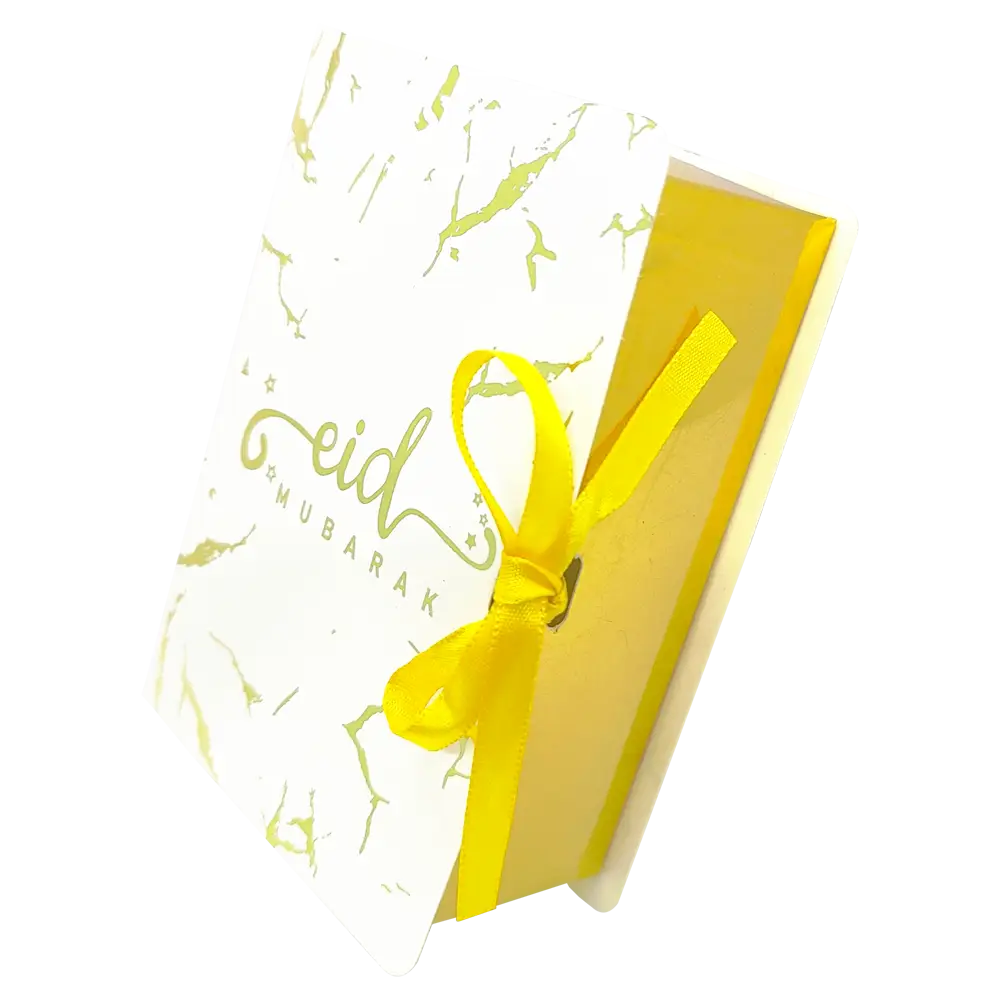 Eid mubarak cadeaudoosjes -marmer goud (6 stuks) - Islamboekhandel.nl