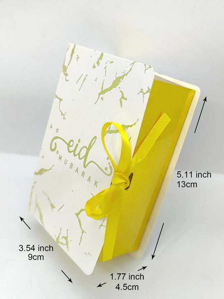 Eid mubarak cadeaudoosjes -marmer goud (6 stuks) - Islamboekhandel.nl