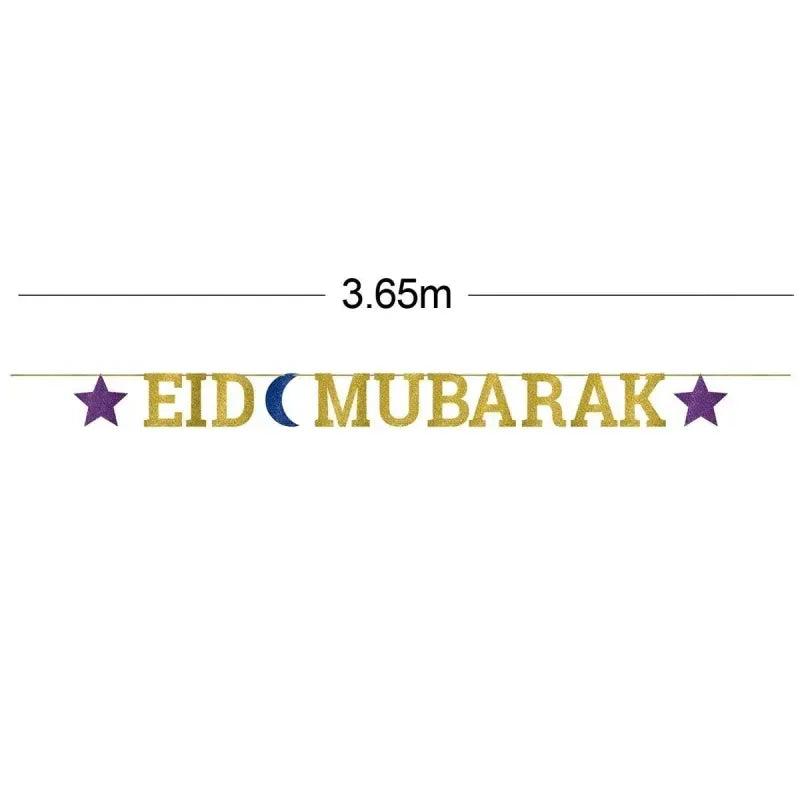 Eid Mubarak Glitter Letter Banner - Islamboekhandel.nl