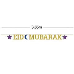 Eid Mubarak Glitter Letter Banner - Islamboekhandel.nl