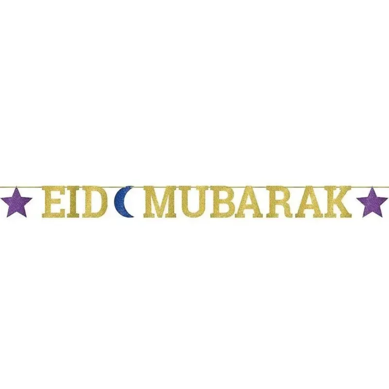 Eid Mubarak Glitter Letter Banner - Islamboekhandel.nl