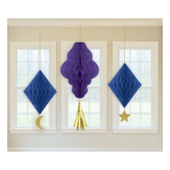 Hanging honeycomb versiering voor Eid Mubarak viering en feestdecoratie