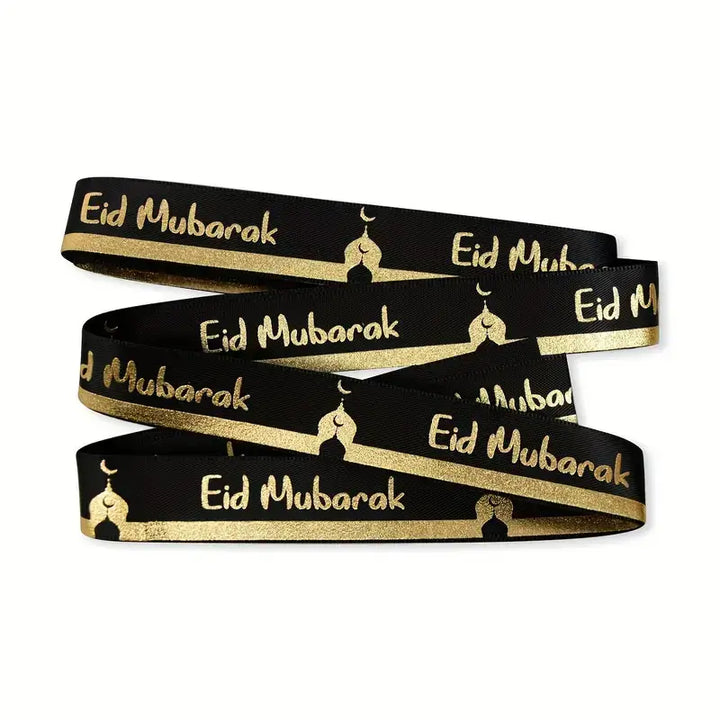 Eid Mubarak lint (zwart/goud) - Islamboekhandel.nl