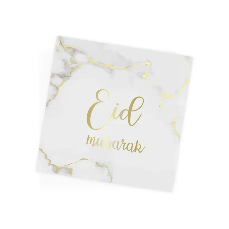 Eid servetten -marmer-goud | 10 stuks - Islamboekhandel.nl