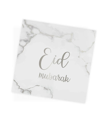 Eid servetten -marmer-zilver | 10 stuks - Islamboekhandel.nl