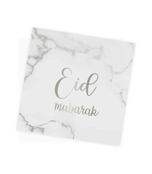 Eid servetten -marmer-zilver | 10 stuks - Islamboekhandel.nl
