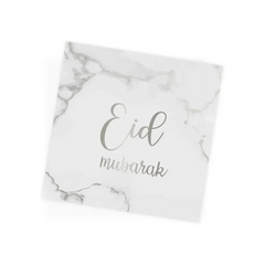 Eid servetten -marmer-zilver | 10 stuks - Islamboekhandel.nl