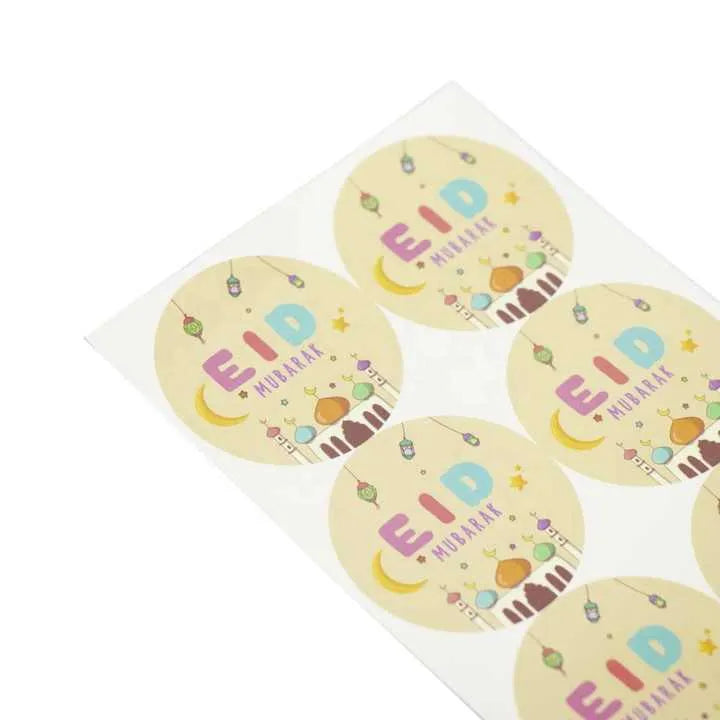 Eid stickers Lampion met kleurrijke feestelijke elementen voor kinderen