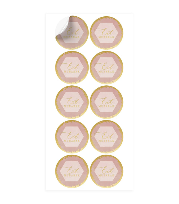 Eid stickers -oudroze - Islamboekhandel.nl
