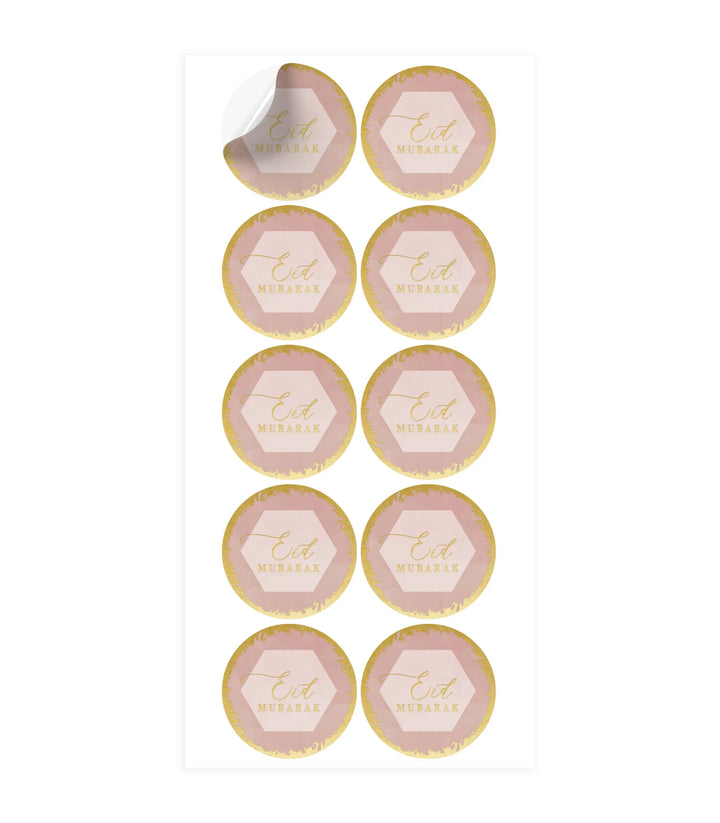 Eid stickers -oudroze - Islamboekhandel.nl