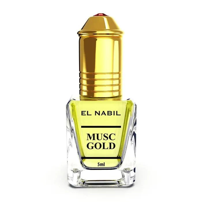 Gold-topped parfumolie musc gold fles met elegant ontwerp voor El-Nabil Parfumolie Musc Gold
