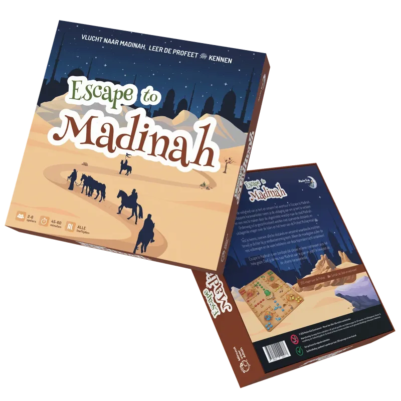 Escape to Medina bordspel doos met kleurrijke ontwerp en strategie-elementen