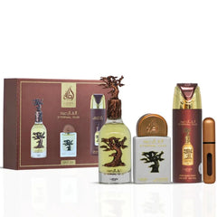 Eternal Oud Giftset met elegante boomvormige doppen in wit en goud