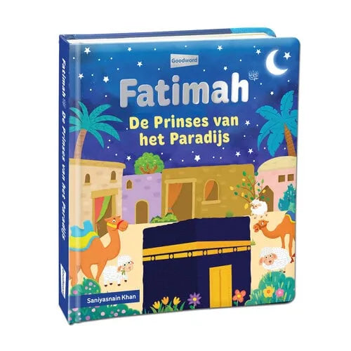 Fatimah, de prinses van het paradijs: kinderboek met kleurrijke woestijnillustratie bij nacht