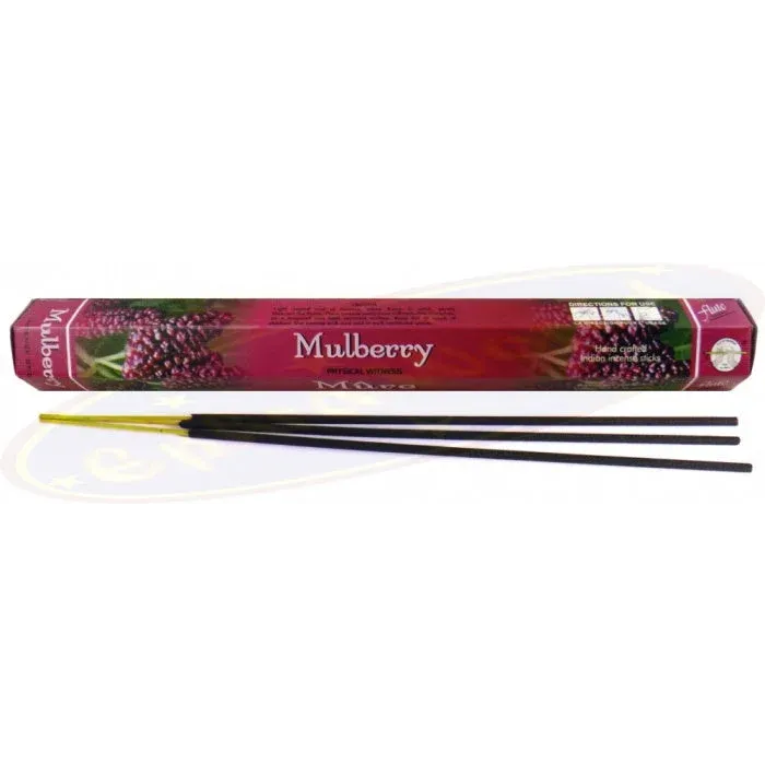 Mulberry-scented Flute Moerbei Wierookstokjes in a hexagonal tube packaging