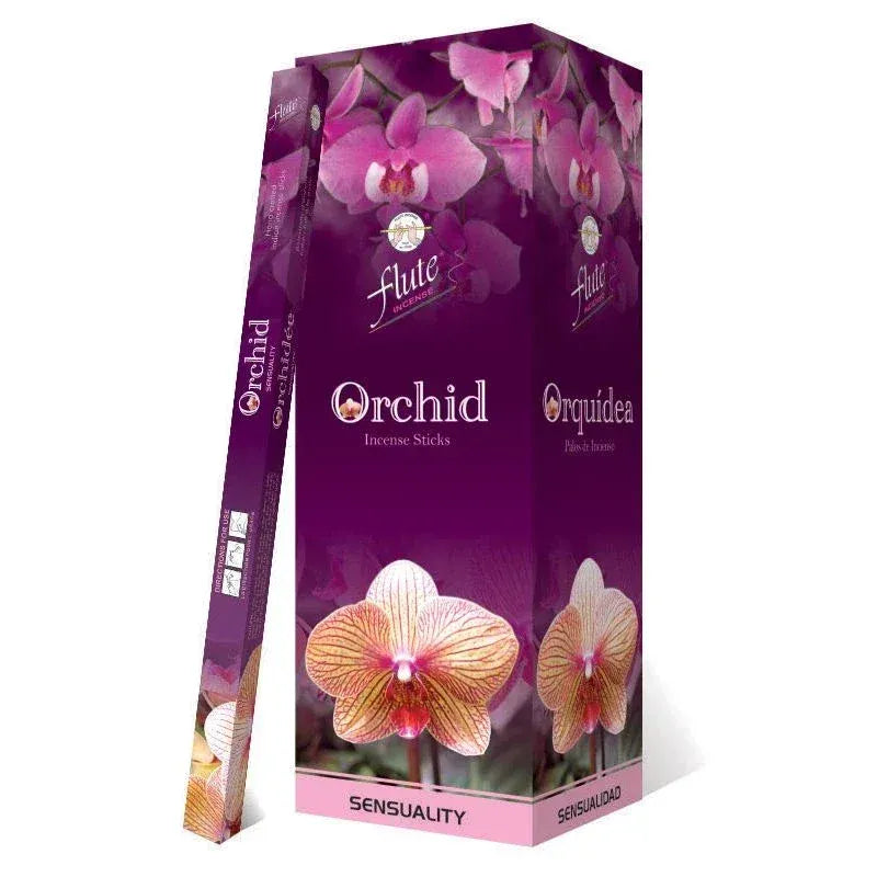 Box van Flute Wierookstokjes Orchidee met bloemrijk verpakkingsontwerp