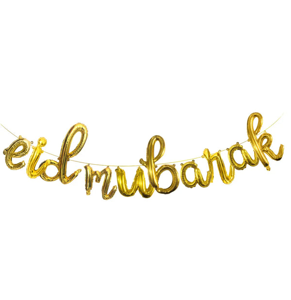 Folieballon "Eid mubarak" sierletters goud - Islamboekhandel.nl