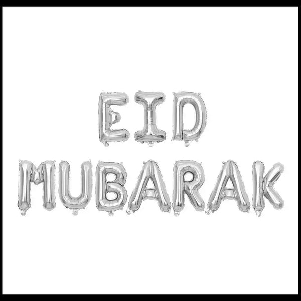 Folieballon "Eid Mubarak" zilver - Islamboekhandel.nl