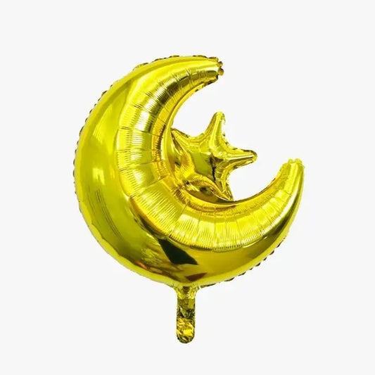 Folieballon maan-ster goud -vast - Islamboekhandel.nl