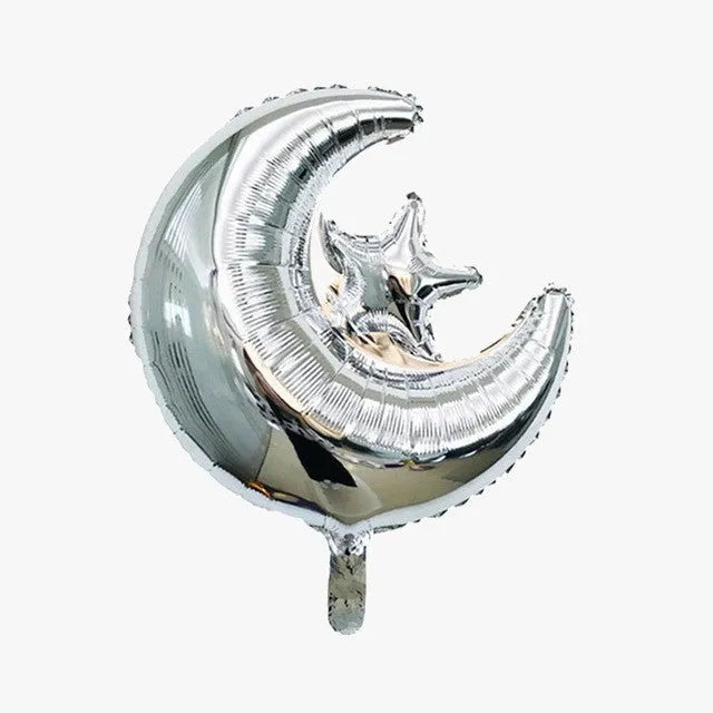 Folieballon maan-ster zilver -vast Islamboekhandel.nl