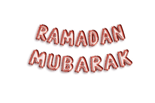 Folieballon ramadan mubarak in roségoudfolie letters voor feestelijke decoratie tijdens ramadan