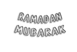 Folieballon ramadan mubarak zilver metallic ballonnen letters voor feestelijke decoratie tijdens ramadan