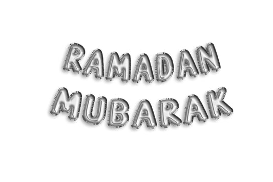 Folieballon ramadan mubarak zilver metallic ballonnen letters voor feestelijke decoratie tijdens ramadan