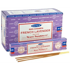 Boxes van Satya Nag Champa French Lavender wierookstokjes voor een rustgevende geur